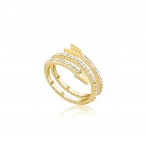 Золотое кольцо «Стрела» с бриллиантами