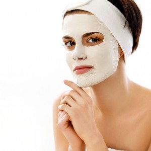 39623118 - spa mask. woman in spa salon. face mask. facial clay mask. treatment