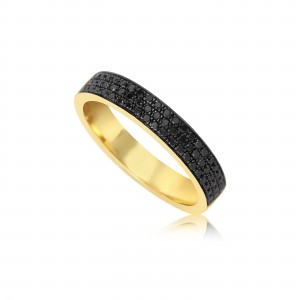Классическое кольцо из желтого золота с бриллиантами