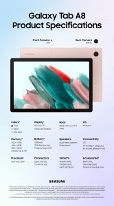 (Infographic Image) Galaxy Tab A8 Specifications